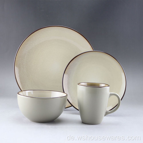 Heißer Verkauf Europa Stil graues Keramik -Geschirr
